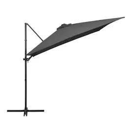 vidaXL Ampelschirm mit LED-Leuchten 250 x 250 cm anthrazit