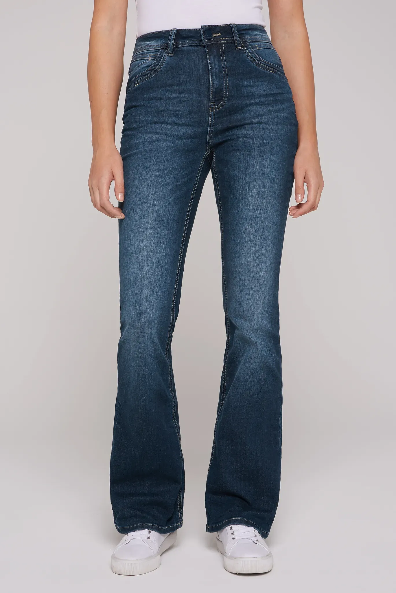 Regular-fit-Jeans SOCCX Gr. 29, Länge 32, blau Damen Jeans High-Waist-Jeans