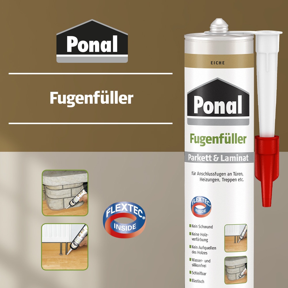 Ponal Fugenfüller Parkett & Laminat 280 ml Kartusche, Eiche