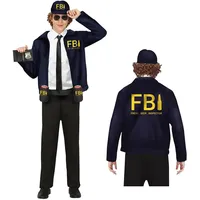 FIESTAS GUIRCA Lustiges FBI-Kostüm - Fresh Beer Inspector mit FBI-Mütze, Polizeijacke und Gürtel mit Bierhalter für Herren, Erwachsene, Größe L 52-54