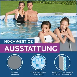 BESTWAY Power Steel Frame Pool oval Set 549 x 274 x 122 cm inkl. Filterpumpe (5-tlg.)