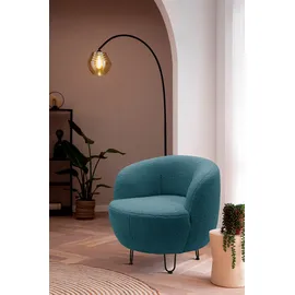 INOSIGN Sessel INOSIGN "Anjuli Lieferzeit nur 2 Wochen", blau (eisblau), B:72cm H:72cm T:76cm, 100% Polyester, Sessel, Sessel, Runde Form, perfektes Einzelstück, Flausch oder Feinstruktur