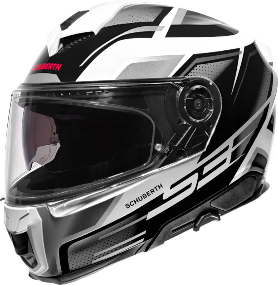 Schuberth S3 Storm Helm, zwart-wit-zilver, S Voorman