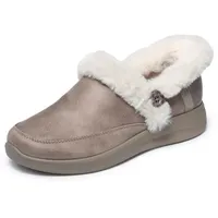 SKECHERS Cozy Escape-Hands Free Slip-ins Hausschuh, Taupe, 39 EU