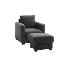 bobb Sessel Lisa de Luxe Mikrofaser 85 x 90 x 93 cm Schwarz
