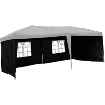 Lex 2er Set Seitenteile für Pavillon 3x3m Fenster Seitenwand Faltpavillon Partyzelt Schwarz : Schwarz