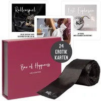Things of Happiness Spiel 24 Erotik Gutscheine inkl. Augenbinde für Paare, 24 Gutschein-Karten für Liebe, Sex & Leidenschaft rot