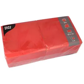 Papstar Servietten, 1-lagig 1/4-Falz 33 cm x 33 cm rot