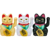 ZYWUOY 3 Stück Fortune Cat - Glückliche Katze Solarbetriebene Winkekatze Glückskatze Sonnen Energie Glücksbringer Dekor, die Wohlstand Anzieht für Schreibtisch Wohnaccessoires Dekoration