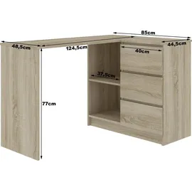 akord furniture factory AKORD B16 rechts Sonoma-eiche Front Weiß Eichenfarben