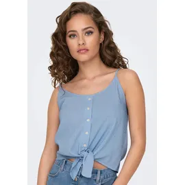 Only Onllecey Sl Knot Singlet Noos Cloud Dancer/Stripes Blau L