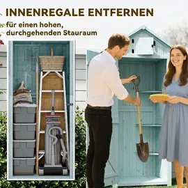 Outsunny Gartenschrank 0,77 x 0,54 m Hellblau+Grün