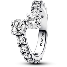 Pandora Timeless Glitzernder Überlappender Band-Ring aus Sterling Silber mit Zirkonia, Größe: 52,