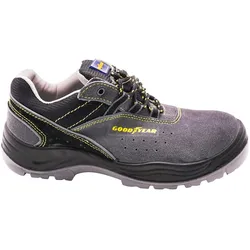 Goodyear Sicherheitsschuhe aus grauem Veloursleder mit hoher Widerstandskraft und antibakteriellem Futter, Größe 36