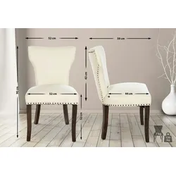 CLP Esszimmerstuhl Zadar Stoff creme/antik-dunkel