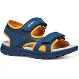 GEOX Vaniett Boy C Sandal, Navy/Orange, 38 EU