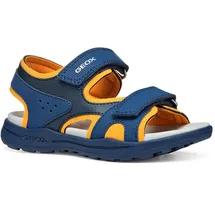 GEOX Vaniett Boy C Sandal, Navy/Orange, 38 EU