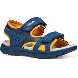 GEOX Vaniett Boy C Sandal, Navy/Orange, 38 EU