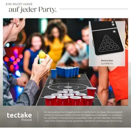 Tectake Bierpongtisch klappbar 60 cm x 240 cm x 70 cm 100 St. Schwarz