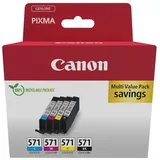 Canon CLI-571 Druckerpatronen Multipack Schwarz Cyan Magenta Gelb 0386C009