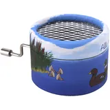 VOGGENREITER Spieluhr „Alle meine Entchen“, hochwertige Spieluhr mit Qualitäts-Spielwerk und Handkurbel, robustes und kindgerecht gestaltetes Gehäuse