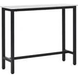 HOMCOM Bartisch Stehtisch mit Marmoroptik, Küchentisch mit verstellbare Füße für Wohnzimmer, Esszimmer, Stahl 120 x 40 x 100 cm Weiß+Schwarz   Aosom