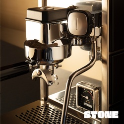 Stone Premium Siebträger Espressomaschine chrom satin silber, Siebträgermaschine