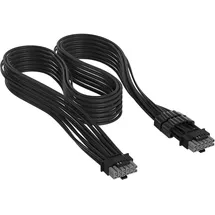 Corsair Premium Einzeln Ummantelte PCIe 12V-2x6 zu PCIe 12V-2x6 600W Netzteilkabel – Dreilagiges Mesh-Paracord, Flache Kabelkämme, Kompatibel mit 12V-2x6-Netzteilen – Schwarz
