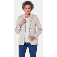 GOLDNER Damenblazer mit Reverskragen und Paspeltaschen in kiesel | Gr.: 50