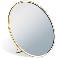 Spiegel Standspiegel Kosmetikspiegel Schminkspiegel stehend aus Metall Gold 15cm