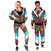 W WIDMANN MILANO Party Fashion - Kostüm Trainingsanzug, Animal Print, 80er Jahre Outfit, Jogginganzug für Karneval & Party