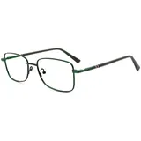 PACIEA Lesebrille Damen Herren Rechteckig Hochwertige Legierung Blaulichtfilter grün 3.0