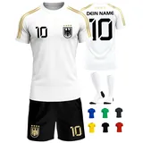 Deutschland Trikot Kinder Herren Damen WM 2026 Fussball Geschenke Jungen Coole Sachen für Jungs Fußball Trainingsanzug Tshirt EM Shirt geschenk junge 10 jahre Fußballtrikot Mädchen Set IIIII20Fo7IIIII - 134