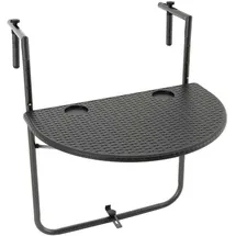 VCM Balkonhängetisch 59 x 83 x 40 cm Schwarz