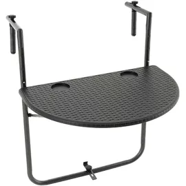 VCM Balkonhängetisch 59 x 83 x 40 cm Schwarz