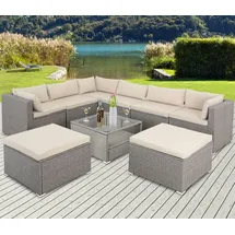 CASARIA Polyrattan XXL Lounge-Set grau/beige