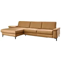 Dieter Knoll Ecksofa Latina Plus, Currygelb, Leder, Echtleder, Rindleder, 3-Sitzer, Ottomane links, L-Form, 334x175 cm, Goldenes M, erweiterbar, Fußauswahl, Lederauswahl, Armteilvarianten, Sitzqualitäten, seitenverkehrt erhältlich, Rückenfutter, individuell planbar, Wohnzimmer, Sofas & Couches, Wohnlandschaften, Ecksofas