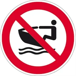Schild Jet-Ski verboten ISO 20712-1, Alu, Ø 400 mm
