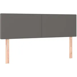 vidaXL Boxspringbett mit Matratze & LED Grau 140x190 cm Kunstleder