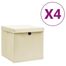 vidaXL Aufbewahrungsbox 28 x 28 x 28 cm 4-tlg. creme
