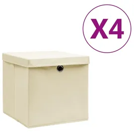 vidaXL Aufbewahrungsbox 28 x 28 x 28 cm 4-tlg. creme