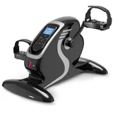eloneo 2in1 Arm- und Beintrainer Mini Bike Pedaltrainer mit Motor, inkl. Trainingsdisplay, Massage-Handgriffe Anti-Rutschmatte, ideal für Senioren, Mini Heimtrainer schwarz