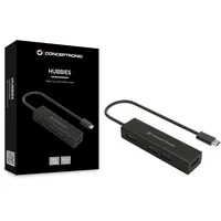 Conceptronic HUBBIES07B - Hub - 4 x SuperSpeed USB 3.2 Gen 2) Multiport Schwarz