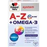 Doppelherz system A-Z + OMEGA-3 ALL-IN-ONE – 19 Vitamine und Mineralstoffe PLUS Omega-3 – 30 Kapseln