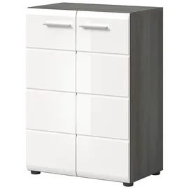 inn.furn Rumba Kommode 60 x 85 x 0 cm weiß hochglanz grau