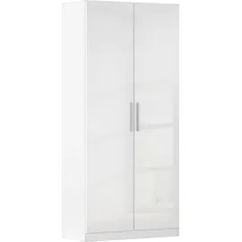 Rauch Mehrzweckschrank RAUCH "Garderobe Kleiderschrank Schrank Schuhschrank Putzschrank MINOSA", weiß (alpinweiß, hochglanz weiß, griffe alu), B:91cm H:197cm T:41cm, Holzwerkstoff, Schränke, Mehrzweckschrank, In 4 Breiten mit vielen Einlegeböden für viel