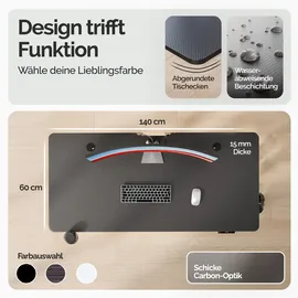 CASARIA Höhenverstellbarer Schreibtisch Schwarz