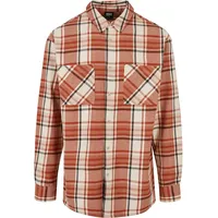 URBAN CLASSICS Long Oversized Checked Leaves Langarmhemd Soft Seagrass