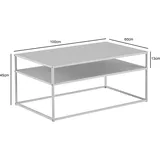 FineBuy Couchtisch "FB103437" in Weiß Metall Wohnzimmertisch Tisch Stauraum