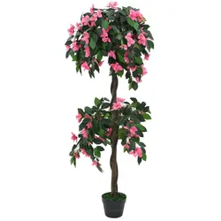 vidaXL Künstliche Rhododendron-Pflanze mit Topf 155 cm Grün und Rosa